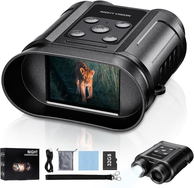 Tizycod Valentines Day Gifts for Him,Night Vision Goggles,Compact Night Vision Binoculars,32GB Card Included, Photo/Video Capture,Outdoor Tools for Education, Wildlife Watching,Gifts for Boy,Men,Father - Image 1